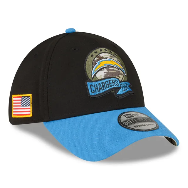 Men's New Era Black/Camo Los Angeles Chargers 2022 Salute To Service 9FORTY  Snapback Trucker Hat