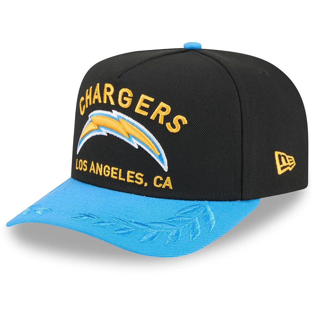 Men's New Era Black/Powder Blue Los Angeles Chargers 2025 NFL Draft 9FIFTY A-Frame Snapback Hat
