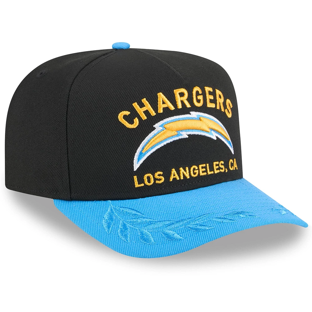 Men's New Era Black/Powder Blue Los Angeles Chargers 2025 NFL Draft 9FIFTY A-Frame Snapback Hat