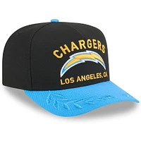 Men's New Era Black/Powder Blue Los Angeles Chargers 2025 NFL Draft 9FIFTY A-Frame Snapback Hat