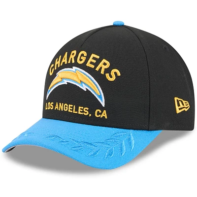 Casquette ajustable New Era 9FORTY M-Crown A-Frame pour homme, coloris noir/bleu poudre, Los Angeles Chargers, draft NFL 2025