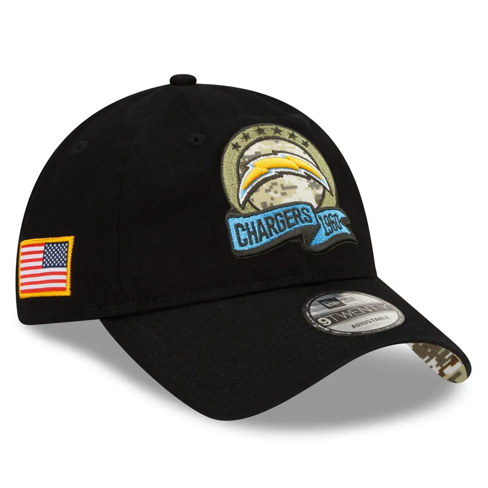 Los Angeles Chargers New Era 2022 Salute To Service 9TWENTY Adjustable Hat  - Black