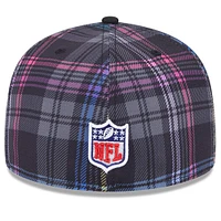 Men's New Era Black Los Angeles Chargers 2024 NFL Crucial Catch Plaid 59FIFTY Fitted Hat