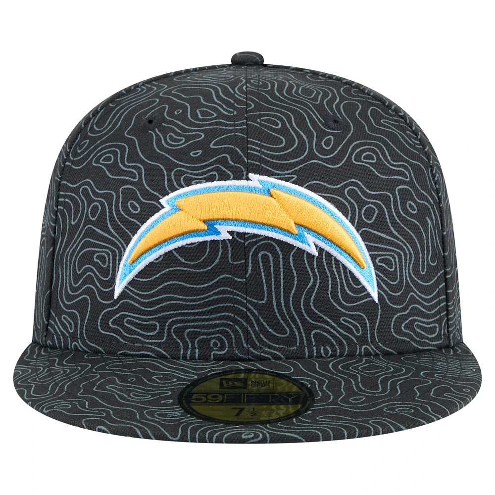 Men's New Era Black Los Angeles Chargers Geo 59FIFTY Fitted Hat