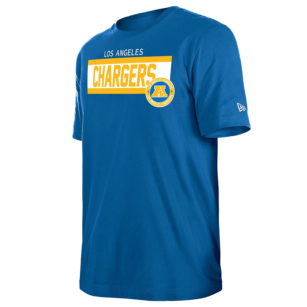 Men's New Era  Blue Los Angeles Chargers 3rd Down High Density Print T-Shirt