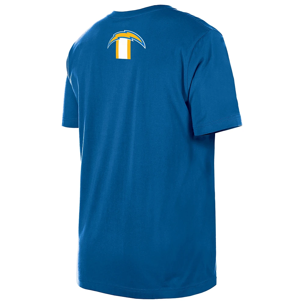 T-shirt imprimé haute densité Los Angeles Chargers bleu New Era pour homme