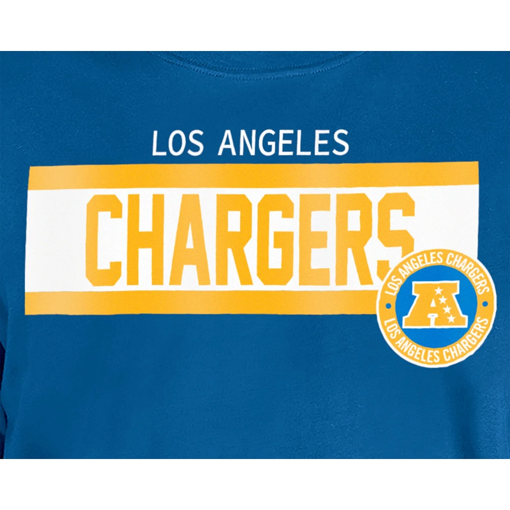 T-shirt imprimé haute densité Los Angeles Chargers bleu New Era pour homme