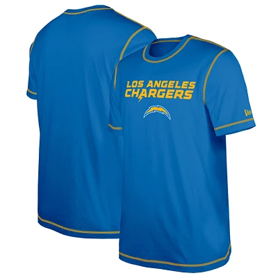 Men's New Era  Blue Los Angeles Chargers Third Down Puff Print T-Shirt