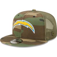 Men's New Era Camo/Olive Los Angeles Chargers Trucker 9FIFTY - Snapback Hat