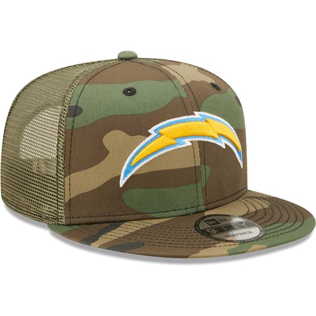 Casquette Los Angeles Chargers Trucker 9FIFTY New Era Camo/Olive pour homme - Casquette à bouton-pression