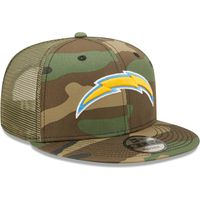 Men's New Era Camo/Olive Los Angeles Chargers Trucker 9FIFTY - Snapback Hat