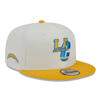 Men's New Era Cream/Gold Los Angeles Chargers City Originals 9FIFTY Snapback Hat