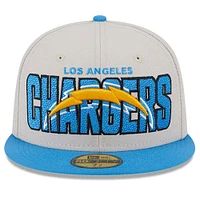 Men's New Era  Cream Los Angeles Chargers 2023 NFL Draft On Stage 59FIFTY Fitted Hat