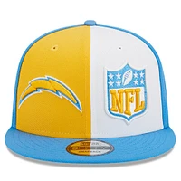 Casquette Snapback 9FIFTY Sideline Los Angeles Chargers 2023 Sideline New Era pour homme, or/bleu poudré