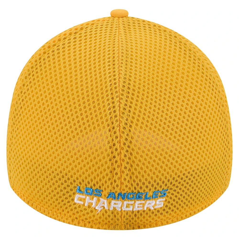 Men's New Era  Gold Los Angeles Chargers Linear 39THIRTY Flex Hat