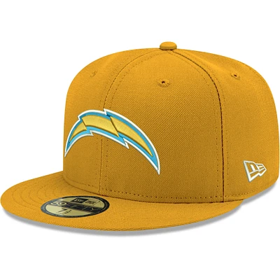 Casquette ajustée 59FIFTY Los Angeles Chargers Omaha New Era dorée pour homme