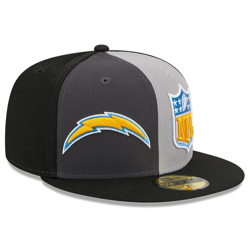 Men's New Era  Gray/Black Los Angeles Chargers 2023 Sideline 59FIFTY Fitted Hat