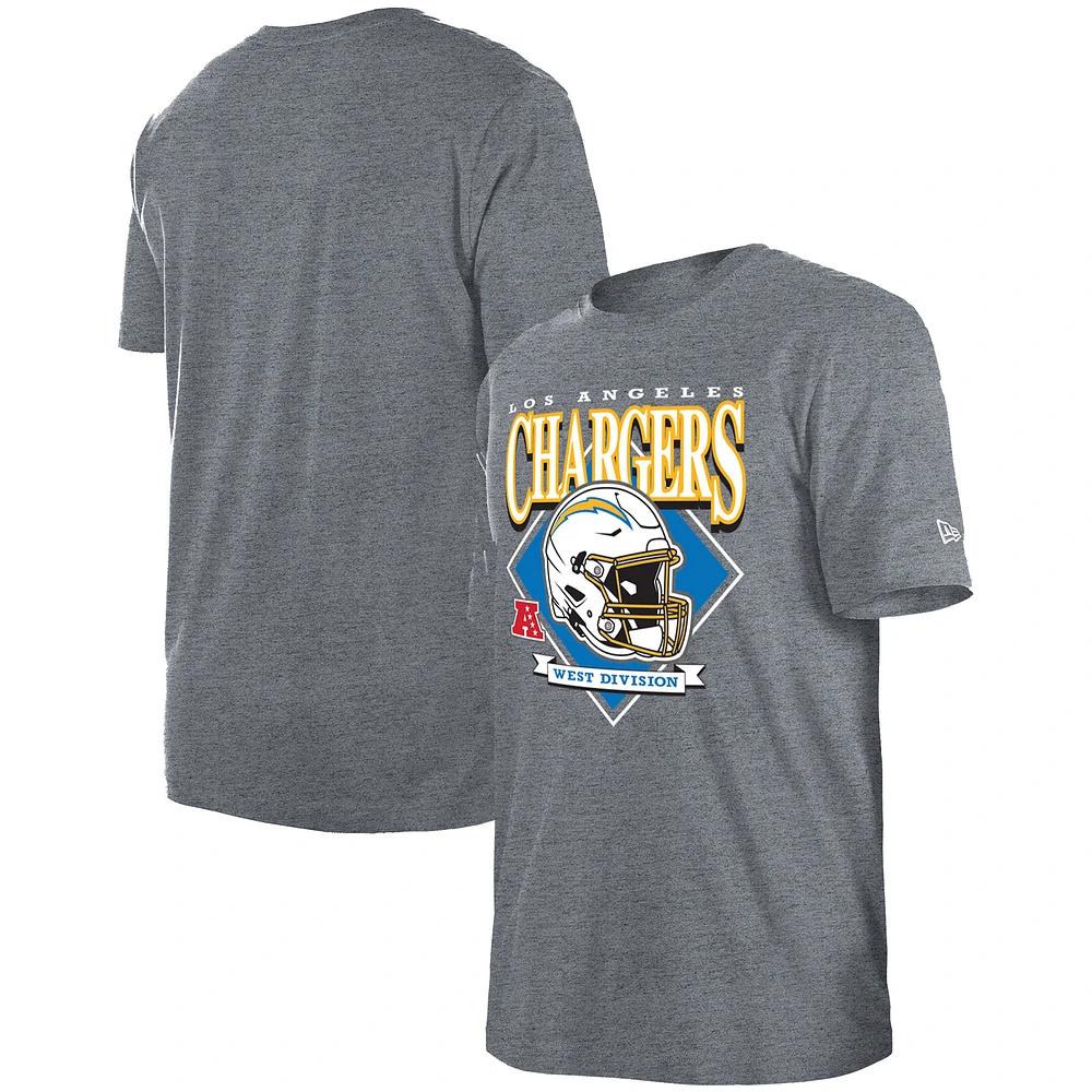 T-shirt gris avec logo de l'équipe Los Angeles Chargers New Era pour homme