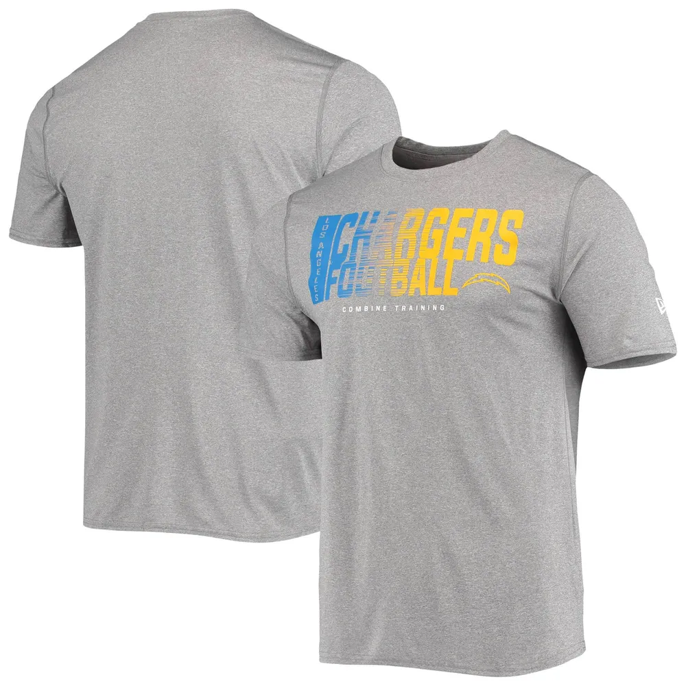 T-shirt gris chiné Los Angeles Chargers New Era pour homme Combine Authentic Game On