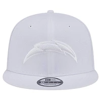 Men's New Era Los Angeles Chargers Main White on White 9FIFTY Snapback Hat