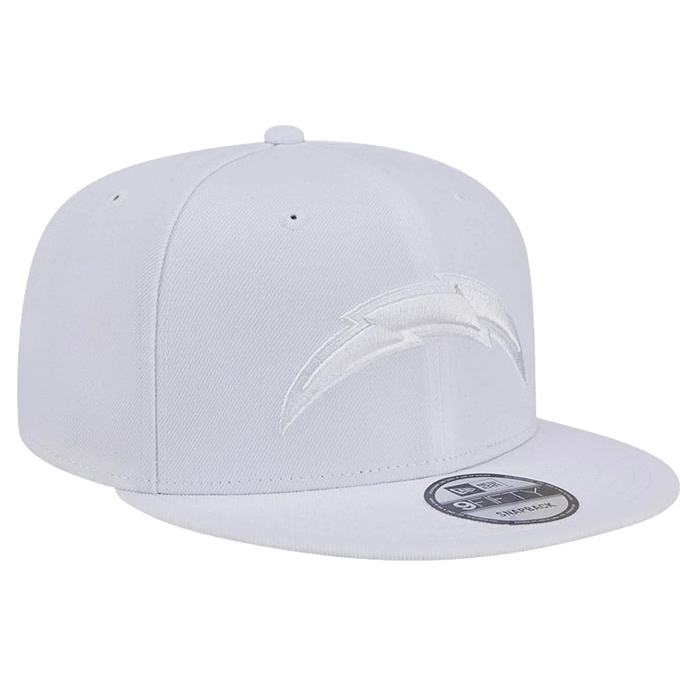 Men's New Era Los Angeles Chargers Main White on White 9FIFTY Snapback Hat