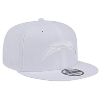 Men's New Era Los Angeles Chargers Main White on White 9FIFTY Snapback Hat
