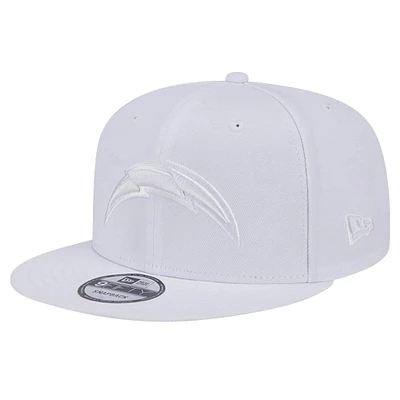 Men's New Era Los Angeles Chargers Main White on White 9FIFTY Snapback Hat