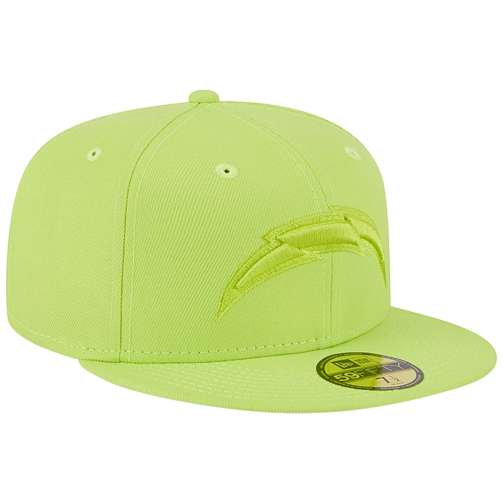 Casquette ajustée New Era Los Angeles Chargers Colour Pack Brights 59FIFTY vert fluo pour homme