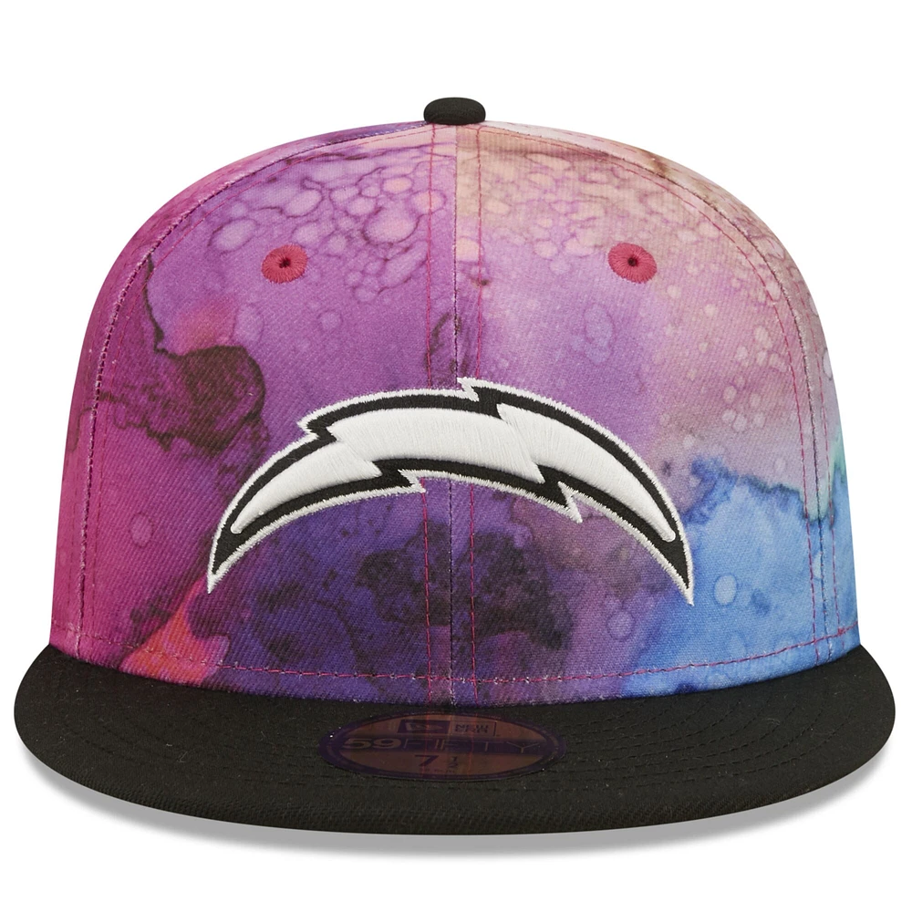 Casquette ajustée 59FIFTY Los Angeles Chargers 2022 NFL Crucial Catch New Era pour homme, rose/noir