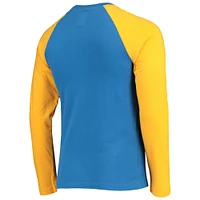 Men's New Era Powder Blue/Gold Los Angeles Chargers League Raglan Long Sleeve T-Shirt