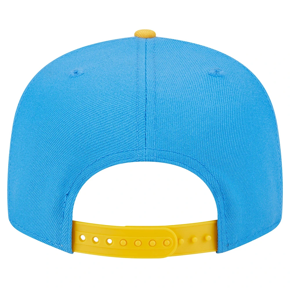 Casquette Snapback 9FIFTY de l'équipe des Chargers de Los Angeles New Era bleu poudre/or pour hommes