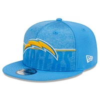 Casquette 9FIFTY Snapback New Era pour homme Los Angeles Chargers 2023 NFL Training Camp bleu poudré