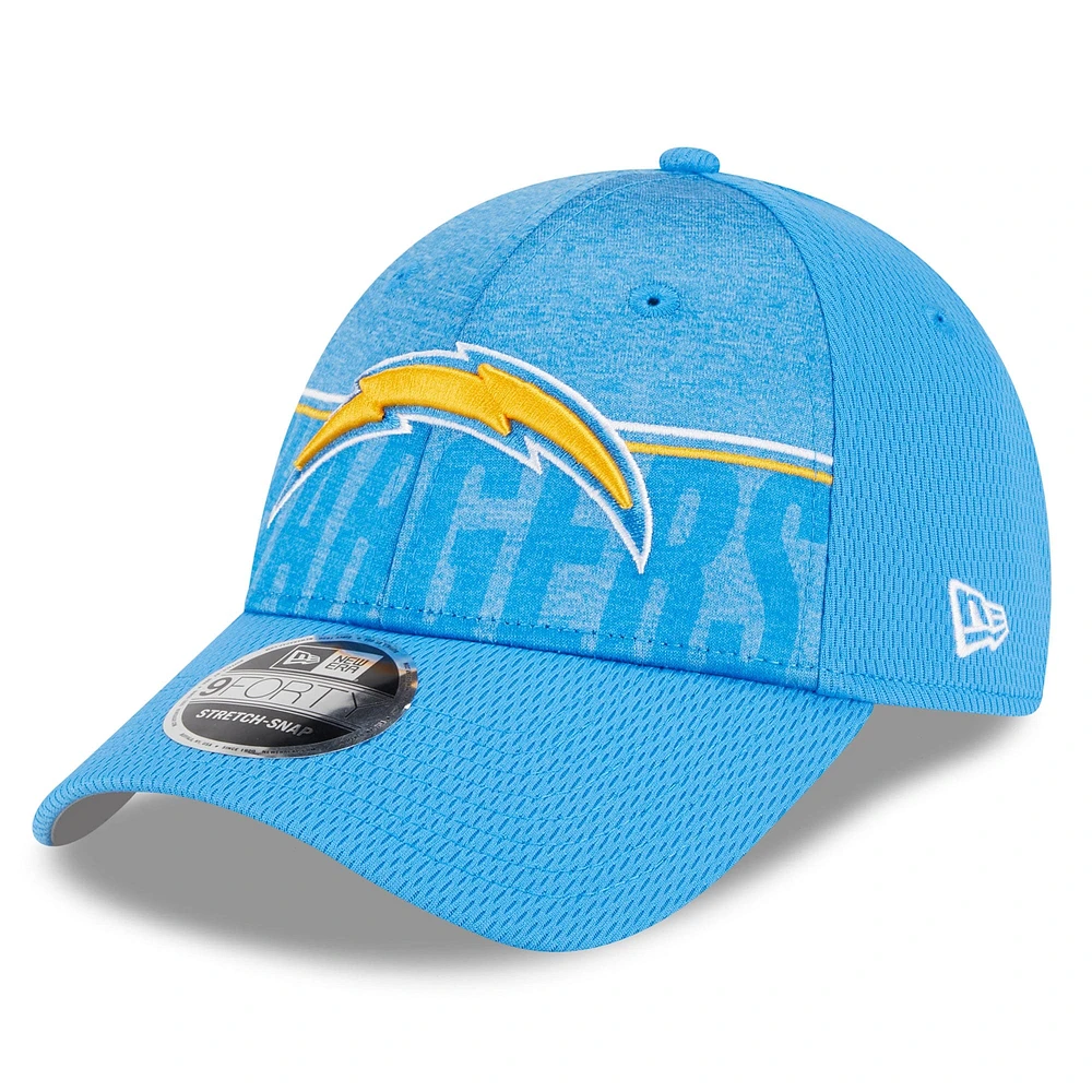 Casquette réglable New Era Los Angeles Chargers 2023 NFL Training Camp 9FORTY bleu poudré pour homme