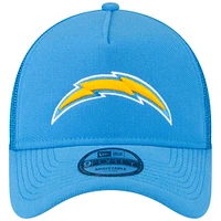 Men's New Era Powder Blue Los Angeles Chargers  A-Frame Trucker 9FORTY Adjustable Hat