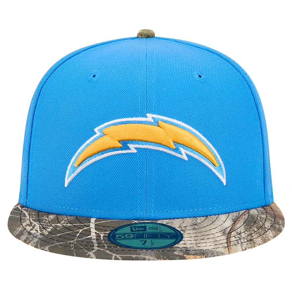 Men's New Era Powder Blue Los Angeles Chargers Active Two-Tone Camo 59FIFTY Fitted Hat