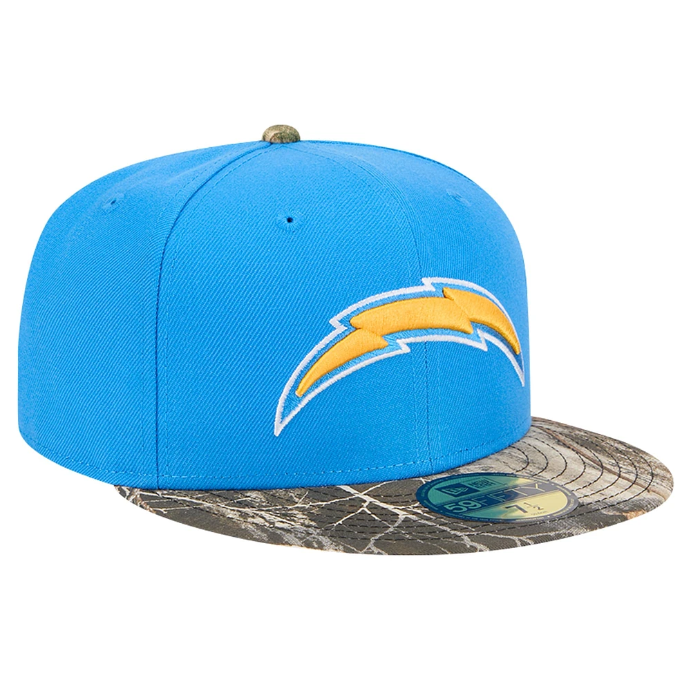 Men's New Era Powder Blue Los Angeles Chargers Active Two-Tone Camo 59FIFTY Fitted Hat