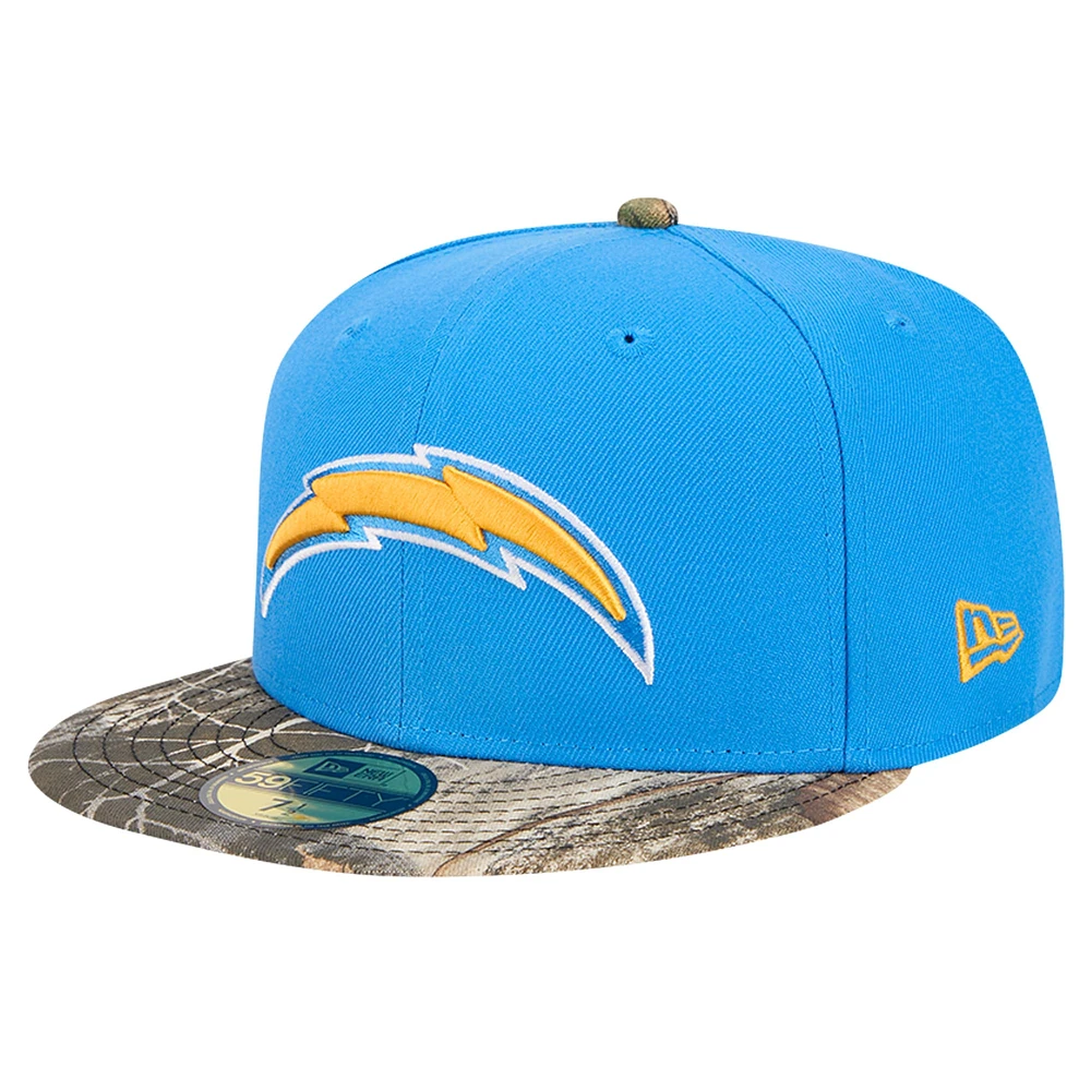 Men's New Era Powder Blue Los Angeles Chargers Active Two-Tone Camo 59FIFTY Fitted Hat