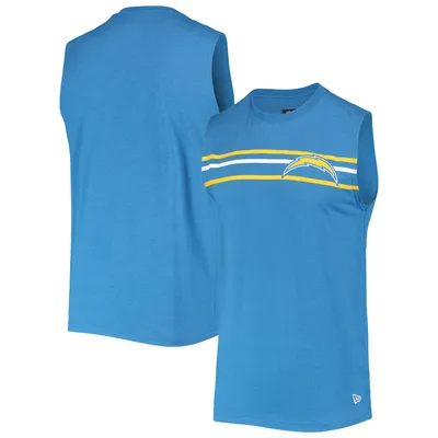 Justin Herbert Los Angeles Chargers Majestic Threads Name & Number  Tri-Blend Tank Top - Powder Blue