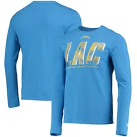 T-shirt à manches longues New Era pour homme en bleu poudré Los Angeles Chargers Combine Authentic Static Abbreviation