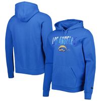 Men's New Era Powder Blue Los Angeles Chargers Ink Dye Pullover Hoodie