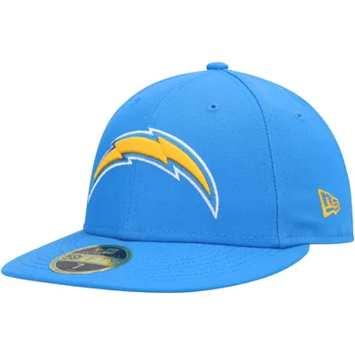 Casquette ajustée 59FIFTY Low Profile Los Angeles Chargers Logo Omaha New Era pour homme, bleu poudré