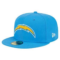 Casquette ajustée 59FIFTY Main Los Angeles Chargers New Era bleu poudré pour homme