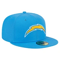 Casquette ajustée 59FIFTY Main Los Angeles Chargers New Era bleu poudré pour homme