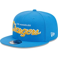 Casquette Snapback 9FIFTY pour homme New Era bleu poudré Los Angeles Chargers Main Script