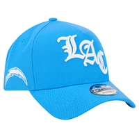 Casquette ajustable Mystic 9FORTY A-Frame bleu poudre pour homme New Era Los Angeles Chargers