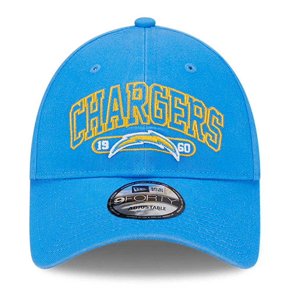 Men's New Era Powder Blue Los Angeles Chargers Outline 9FORTY Snapback Hat