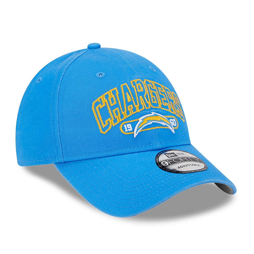 Men's New Era Powder Blue Los Angeles Chargers Outline 9FORTY Snapback Hat