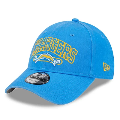 Men's New Era Powder Blue Los Angeles Chargers Outline 9FORTY Snapback Hat