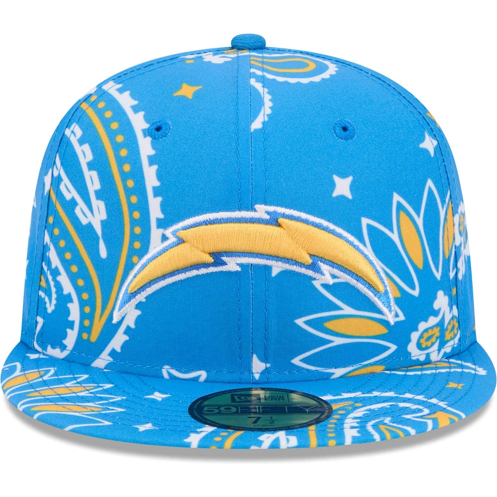 Casquette ajustée 59FIFTY des Chargers de Los Angeles New Era bleu poudré pour hommes