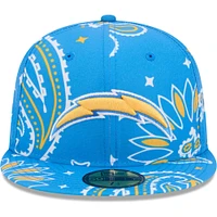 Casquette ajustée 59FIFTY des Chargers de Los Angeles New Era bleu poudré pour hommes